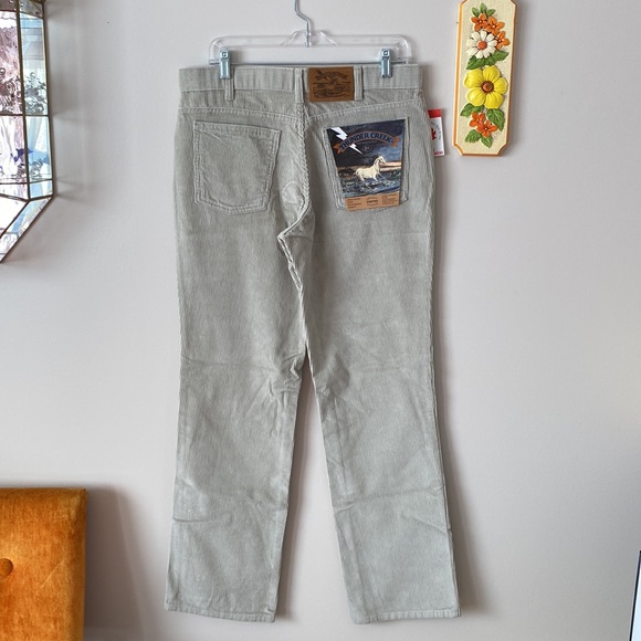 NWT Vintage Cream Beige Corduroy Pants Jeans Unisex Straight Cut Flare Canada - Picture 7 of 14